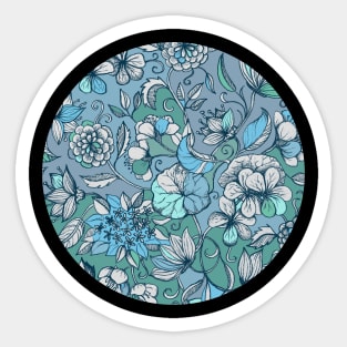 Her Garden in Blue Sticker